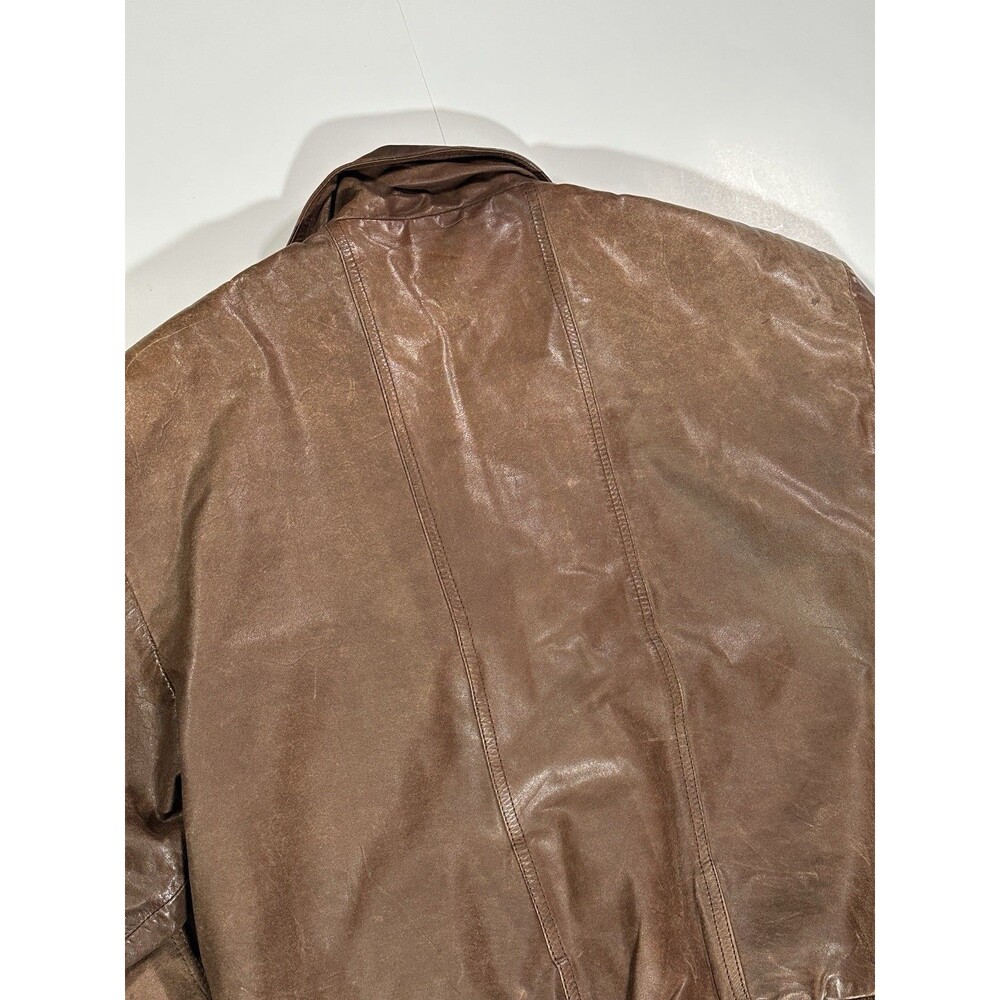 Vintage 80s Split End Ltd Leather Bomber Jacket Brown Men’s Size Small 1980s - Picture 14 of 16